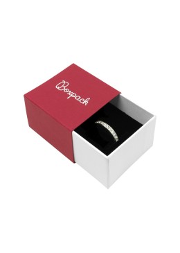 Caja de cartón para anillo o pendientes color rojo 48x48x33 mm SL-42-R-B