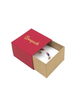 Caja de cartón para anillo o pendientes color rojo 48x48x33 mm SL-42-R-K
