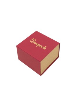 Caja de cartón para anillo o pendientes color rojo 48x48x33 mm SL-42-R-K