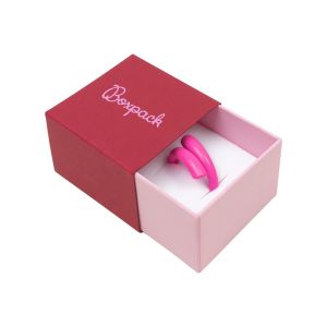 Caja de cartón para anillo o pendientes color rojo 48x48x33 mm SL-42-R-RS