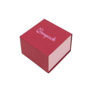 Caja de cartón para anillo o pendientes color rojo 48x48x33 mm SL-42-R-RS