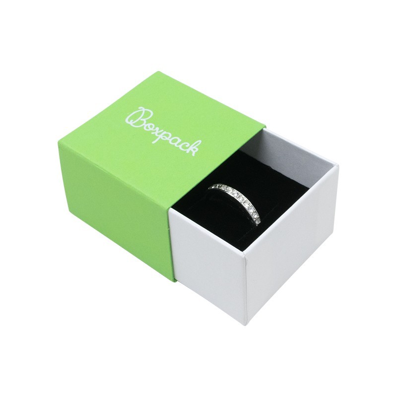 Caja de cartón para anillo o pendientes color verde 48x48x33 mm SL-42-VE-B