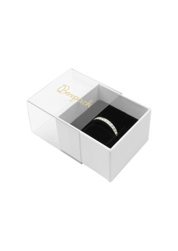 Caja de cartón para anillo o pendientes color transparente 48x48x33 mm SL-42-TR-B