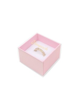 Caja de cartón para anillo o pendientes color transparente 48x48x33 mm SL-42-TR-RS