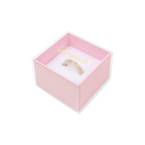 Caja de cartón para anillo o pendientes color transparente 48x48x33 mm SL-42-TR-RS
