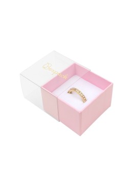 Caja de cartón para anillo o pendientes color transparente 48x48x33 mm SL-42-TR-RS