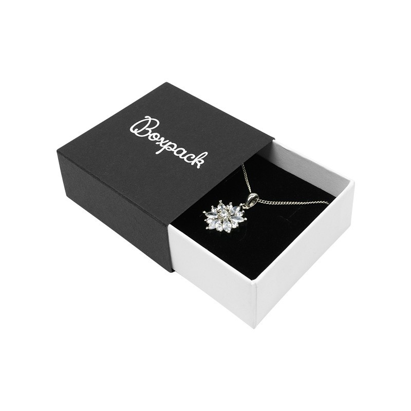 Caja de cartón para pendientes o conjunto color negro 62x62x28 mm SL-61-N-B