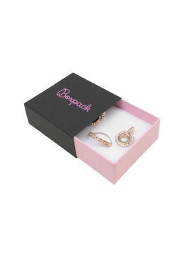 Caja de cartón para pendientes o conjunto color negro 62x62x28 mm SL-61-N-RS