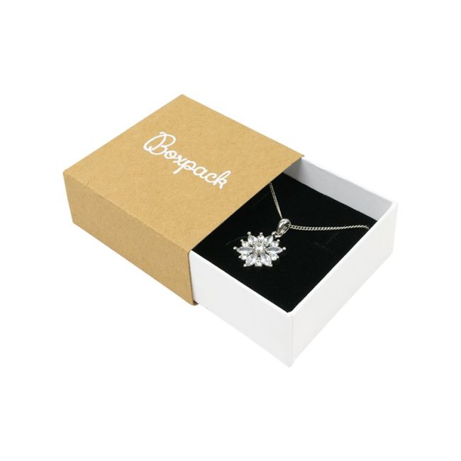 Caja de cartón para pendientes o conjunto color kraft 62x62x28 mm SL-61-K-B