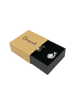 Caja de cartón para pendientes o conjunto color kraft 62x62x28 mm SL-61-K-N