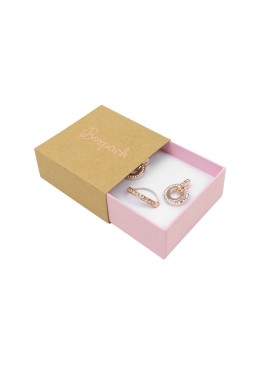 Caja de cartón para pendientes o conjunto color kraft 62x62x28 mm SL-61-K-RS