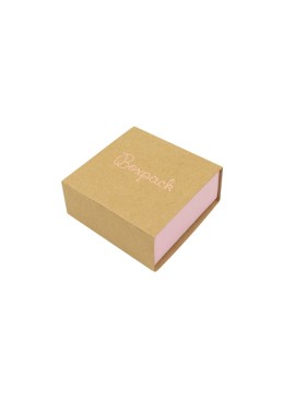 Caja de cartón para pendientes o conjunto color kraft 62x62x28 mm SL-61-K-RS