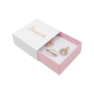 Caja de cartón para pendientes o conjunto color blanco 62x62x28 mm SL-61-B-RS