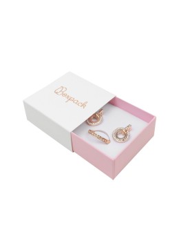 Caja de cartón para pendientes o conjunto color blanco 62x62x28 mm SL-61-B-RS