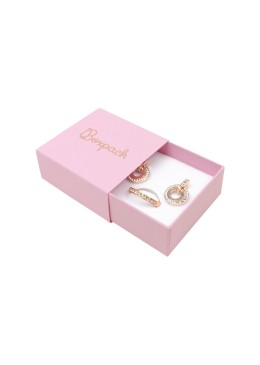 Caja de cartón para pendientes o conjunto color rosa 62x62x28 mm SL-61-RS-RS