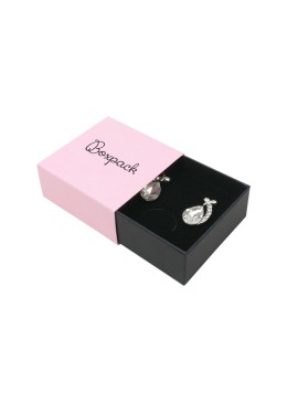Caja de cartón para pendientes o conjunto color rosa 62x62x28 mm SL-61-RS-N