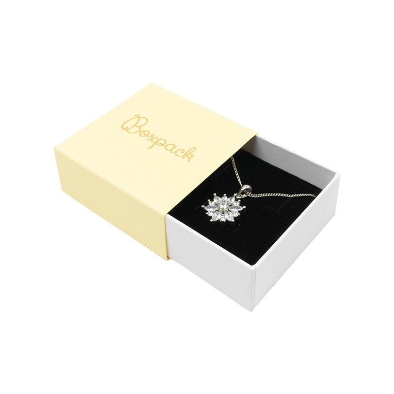 Caja de cartón para pendientes o conjunto color amarillo 62x62x28 mm SL-61-AM-B