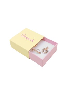 Caja de cartón para pendientes o conjunto color amarillo 62x62x28 mm SL-61-AM-RS