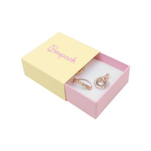 Cardboard earring or jewelry set box, yellow 62 x 62 x 28 mm SL-61-AM-RS
