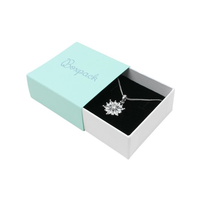 Écrin en carton pour boucles d’oreilles ou parure, aigue-marine 62 x 62 x 28 mm SL-61-AQ-B
