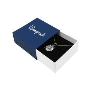Caja de cartón para pendientes o conjunto color azul 62x62x28 mm SL-61-A-B