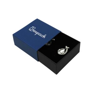 Caja de cartón para pendientes o conjunto color azul 62x62x28 mm SL-61-A-N