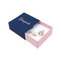 Caja de cartón para pendientes o conjunto color azul 62x62x28 mm SL-61-A-RS