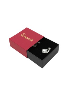 Caja de cartón para pendientes o conjunto color rojo 62x62x28 mm SL-61-R-N