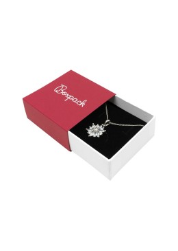 Caja de cartón para pendientes o conjunto color rojo 62x62x28 mm SL-61-R-B