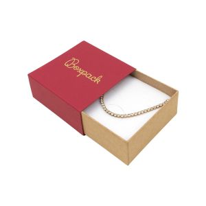 Rote Schachtel aus Karton für Ohrringe oder Schmucksets 62 x 62 x 28 mm SL-61-R-K