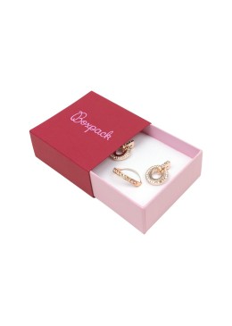 Caja de cartón para pendientes o conjunto color rojo 62x62x28 mm SL-61-R-RS