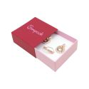 Caja de cartón para pendientes o conjunto color rojo 62x62x28 mm SL-61-R-RS