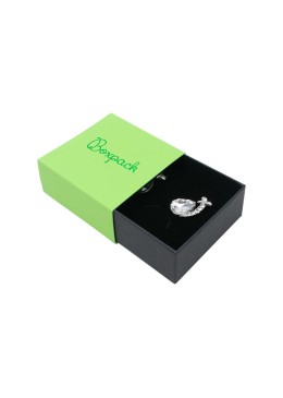 Caja de cartón para pendientes o conjunto color verde 62x62x28 mm SL-61-VE-N
