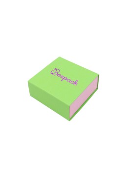Caja de cartón para pendientes o conjunto color verde 62x62x28 mm SL-61-VE-RS