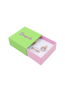 Caja de cartón para pendientes o conjunto color verde 62x62x28 mm SL-61-VE-RS