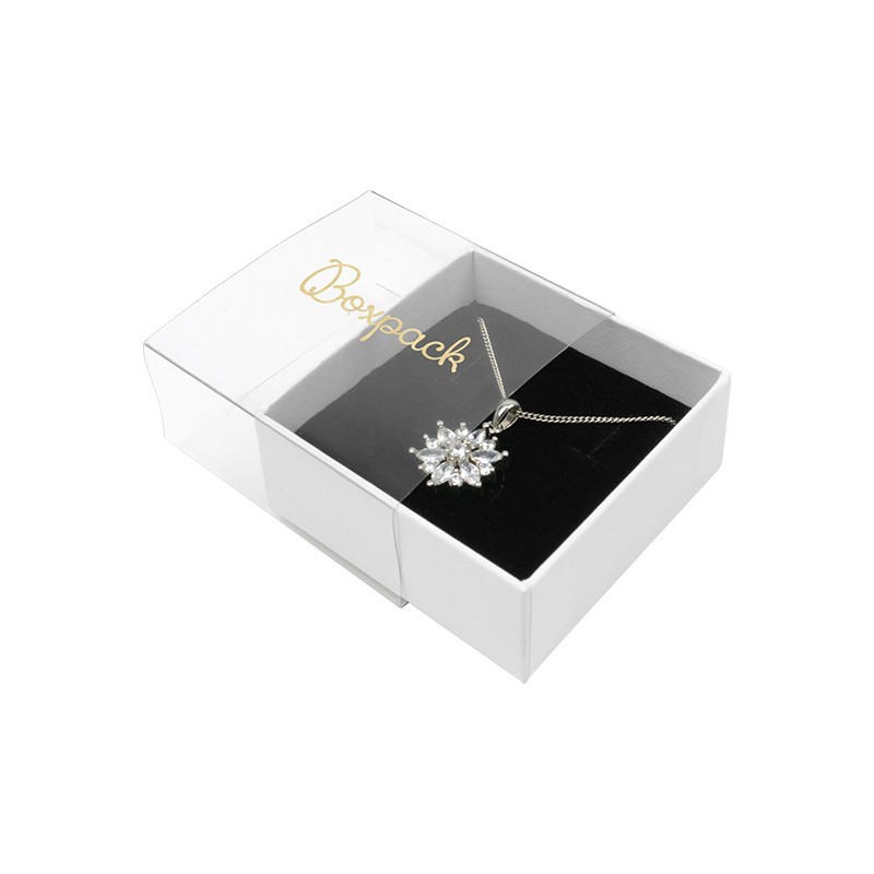 Caja de cartón para pendientes o conjunto color transparente 62x62x28 mm SL-61-TR-B