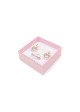 Caja de cartón para pendientes o conjunto color transparente 62x62x28 mm SL-61-TR-RS