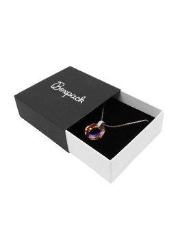 Caja de cartón para colgante o conjunto color negro 83x83x33 mm SL-81-N-B