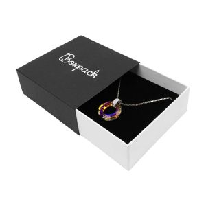 Écrin en carton pour pendentif ou parure, noir 83 x 83 x 33 mm SL-81-N-B