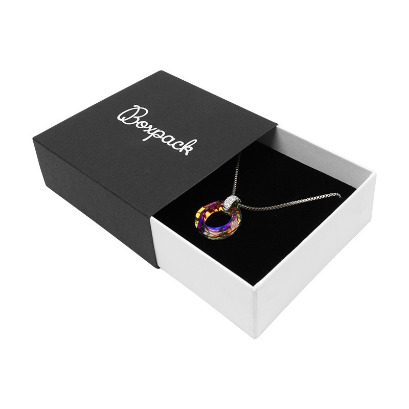 Caja de cartón para colgante o conjunto color negro 83x83x33 mm SL-81-N-B