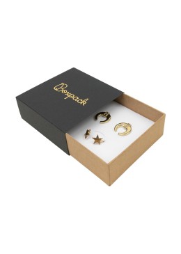 Caja de cartón para colgante o conjunto color negro 83x83x33 mm SL-81-N-K