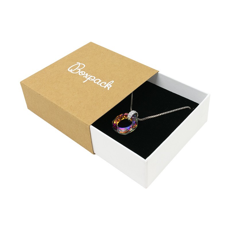 Caja de cartón para colgante o conjunto color kraft 83x83x33 mm SL-81-K-B