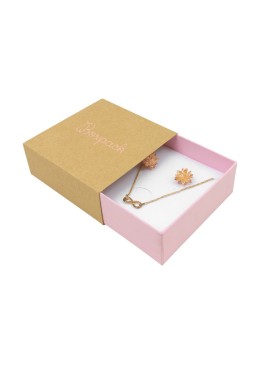 Caja de cartón para colgante o conjunto color kraft 83x83x33 mm SL-81-K-RS