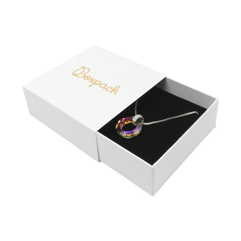 Caja de cartón para colgante o conjunto color blanco 83x83x33 mm SL-81-B-B