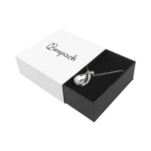 Écrin en carton pour pendentif ou parure, blanc 83 x 83 x 33 mm SL-81-B-N