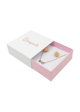 Caja de cartón para colgante o conjunto color blanco 83x83x33 mm SL-81-B-RS