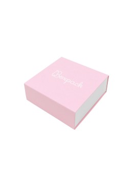 Caja de cartón para colgante o conjunto color rosa 83x83x33 mm SL-61-RS-B