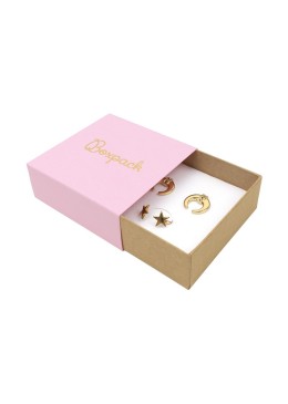 Caja de cartón para colgante o conjunto color rosa 83x83x33 mm SL-81-RS-K