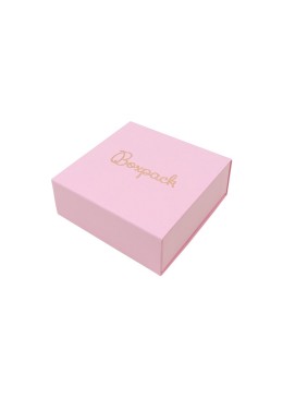 Caja de cartón para colgante o conjunto color rosa 83x83x33 mm SL-61-RS-RS
