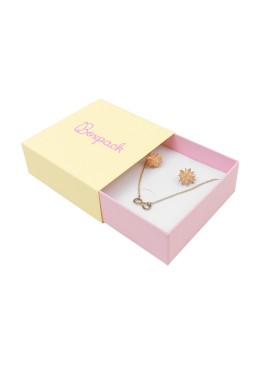 Caja de cartón para colgante o conjunto color amarillo 83x83x33 mm SL-81-AM-RS